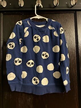 Hanna Andersson Navy Sweatshirt with White Panda Print